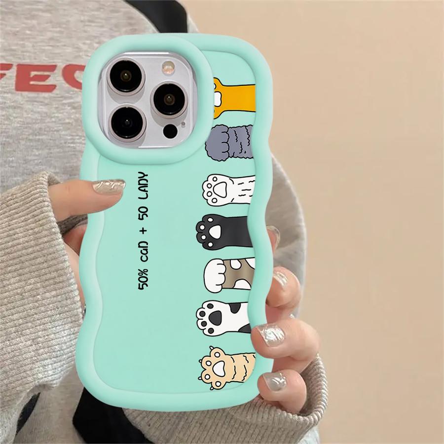 Case for iPhone 8 17 Air 12 13 11 14 16 Pro Max XR 15 Plus Soft Phone Cover Cute Cartoon Cat