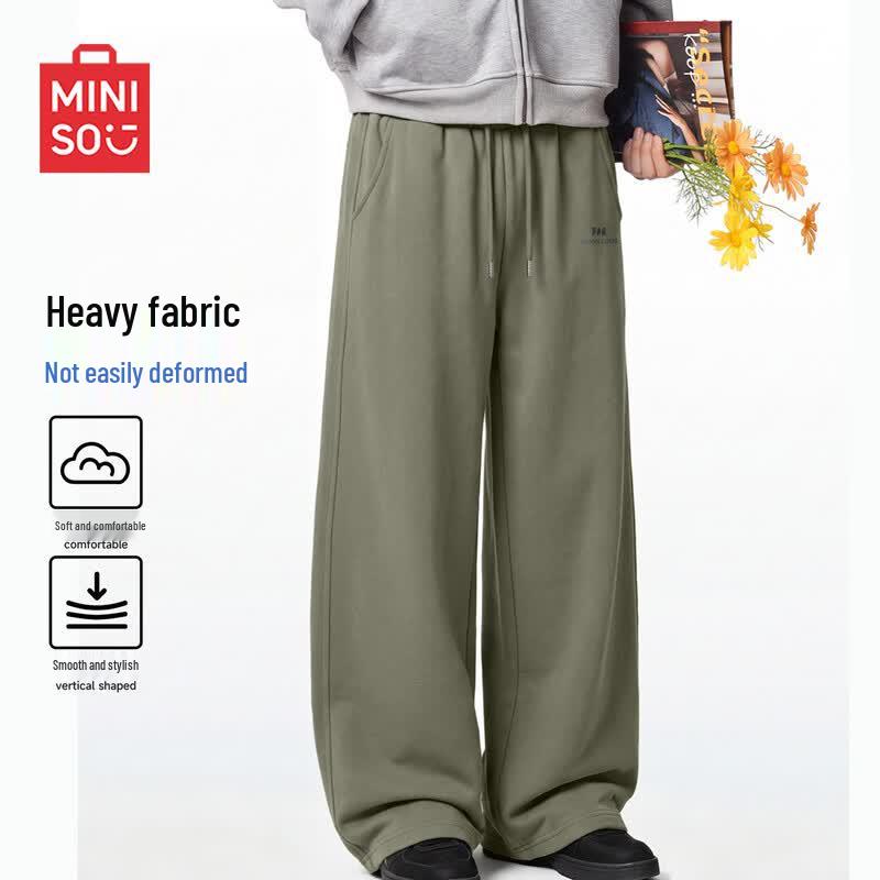 MINISO Men's Straight-Leg Heavyweight Cotton Casual Pants