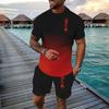 Men's Graphic 2pcs Tees Sets Short Sleeve Short Pants Crew Neck Athleisure Sport Casual