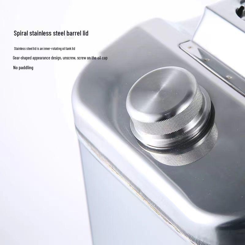 Portable 304 Stainless Steel Fuel Can - 30L/25L, Thickened for Oil, Gasoline, Diesel, Car Spare Tank