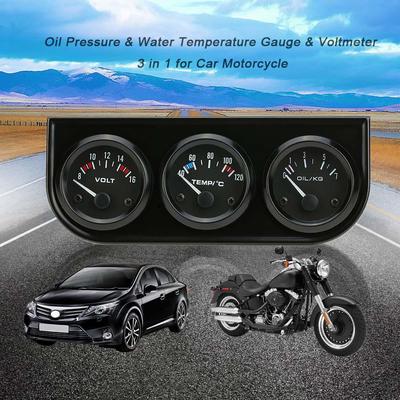 Sada elektronického trojitého měřidla 52 mm Měřič tlaku oleje a teploty vody Voltmetr Autometr 3 v 1