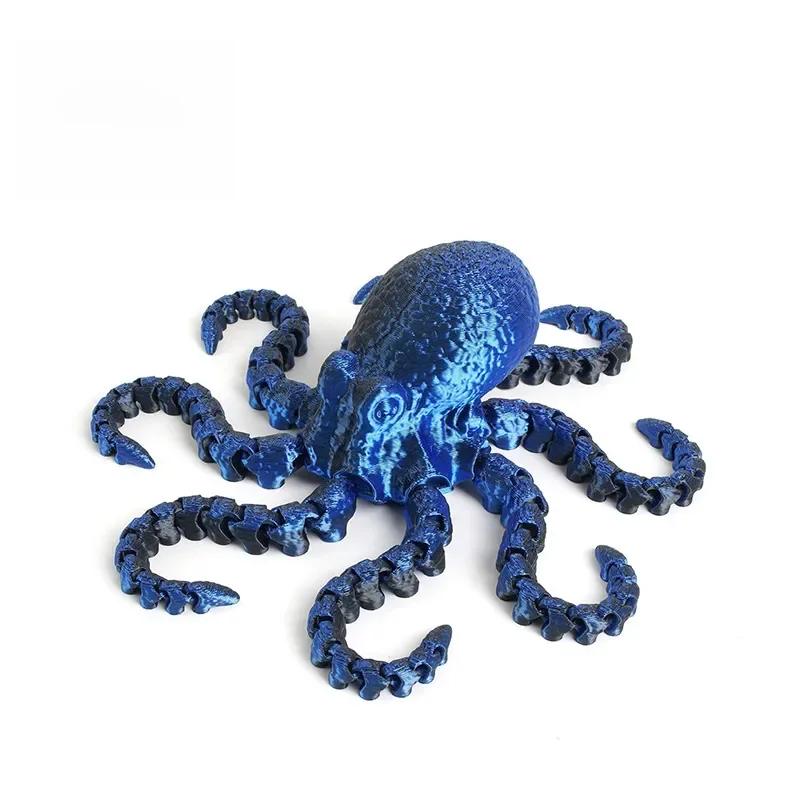 1pc 3D Printed Octopus Ornament Creative Animal Landscape Decorations Simulated Octopus Desktop Home Model Party Children's Gift