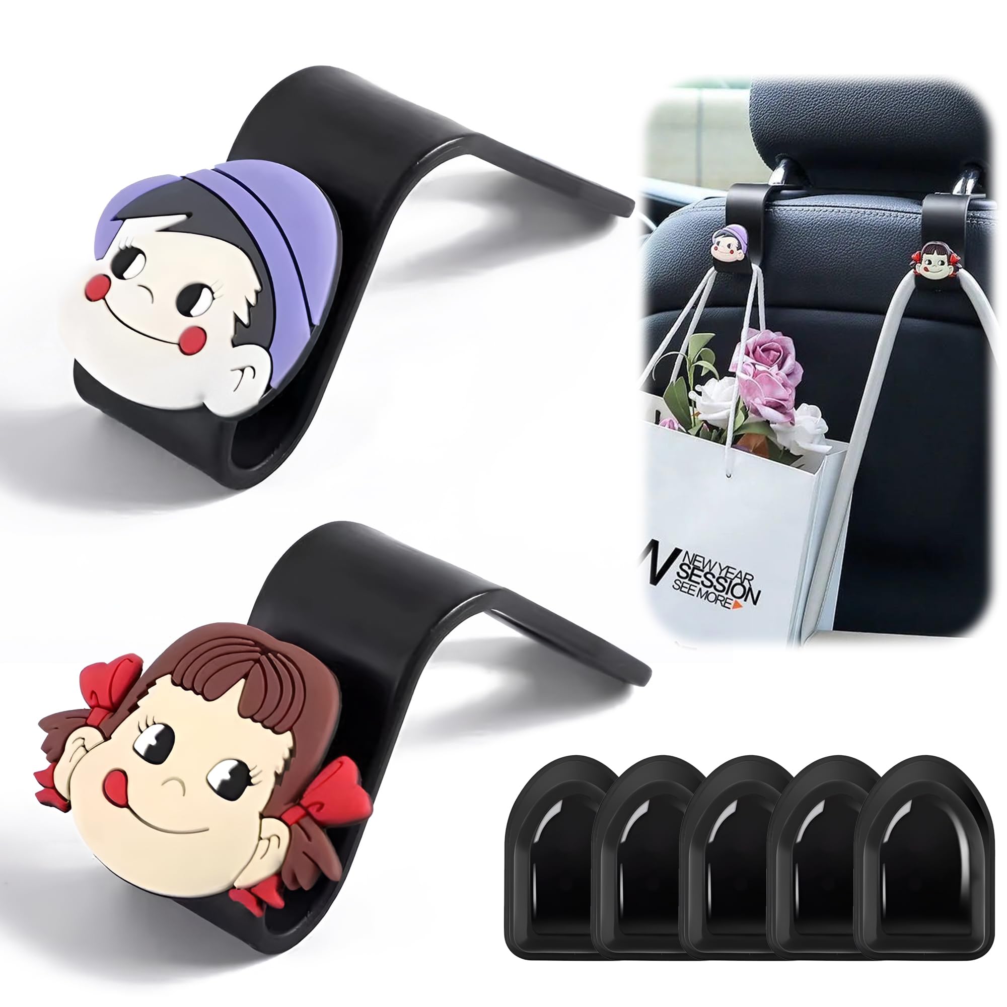 

KRGNPLE 4 шт. Автомобильный крючок Автомобильный мини-крючок Хранение Наклейка Портативное хранение ключей Кабель Car hooks