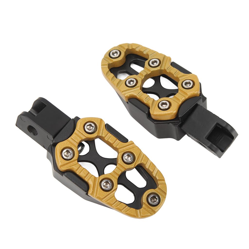 1 Pair Motorcycle Footpeg Left Right Anti Slip Universal Aluminum Alloy Motorcycle Footpeg Golden