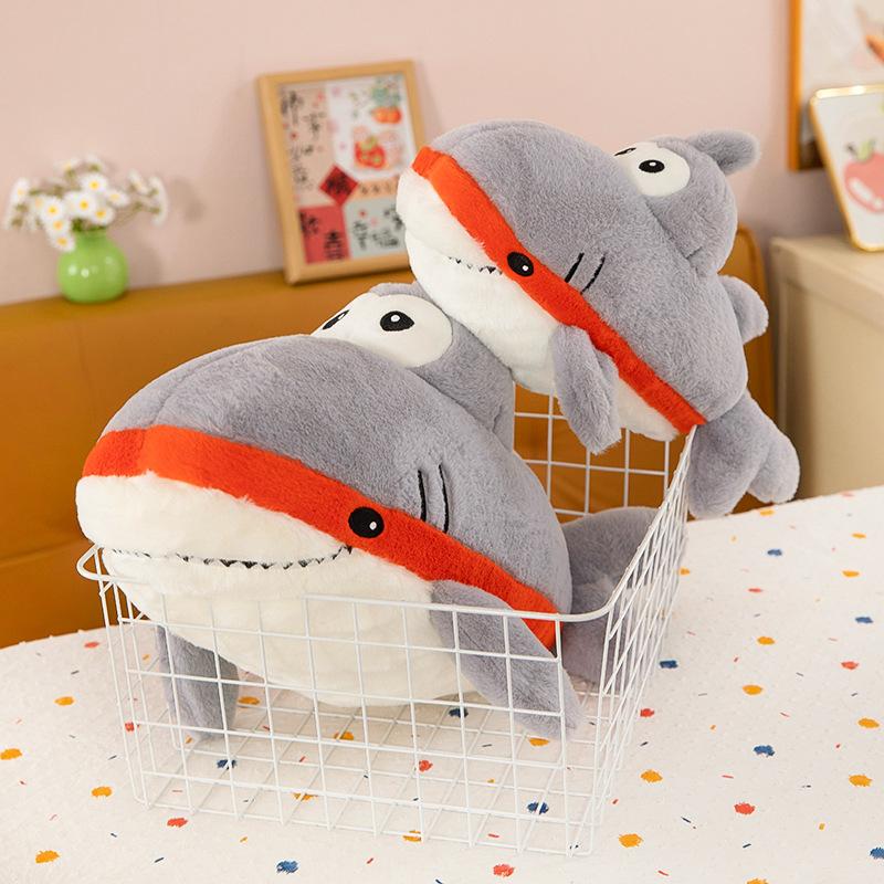 50cm Cute Cartoon Plush Stuffed Toy Soft Sofa Pillow Shark Captain Large Doll Children's Birthday Gift Kawaii Room Decoration
