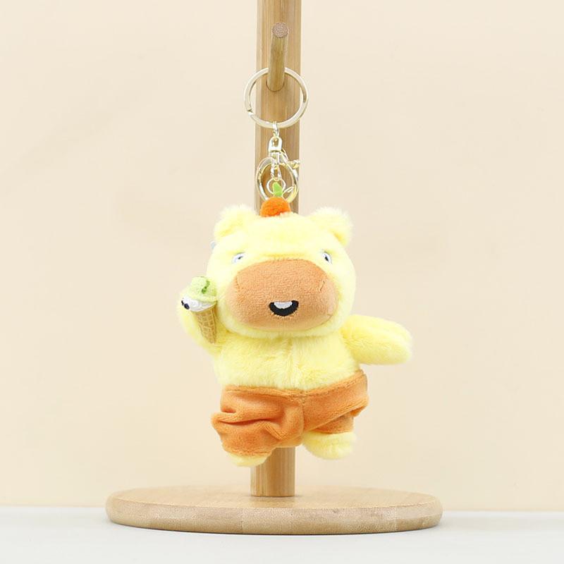 

Plush Capybara Toy Cartoon Doll Backpack Pendant Keychain Children Holiday Gift Ice Cream