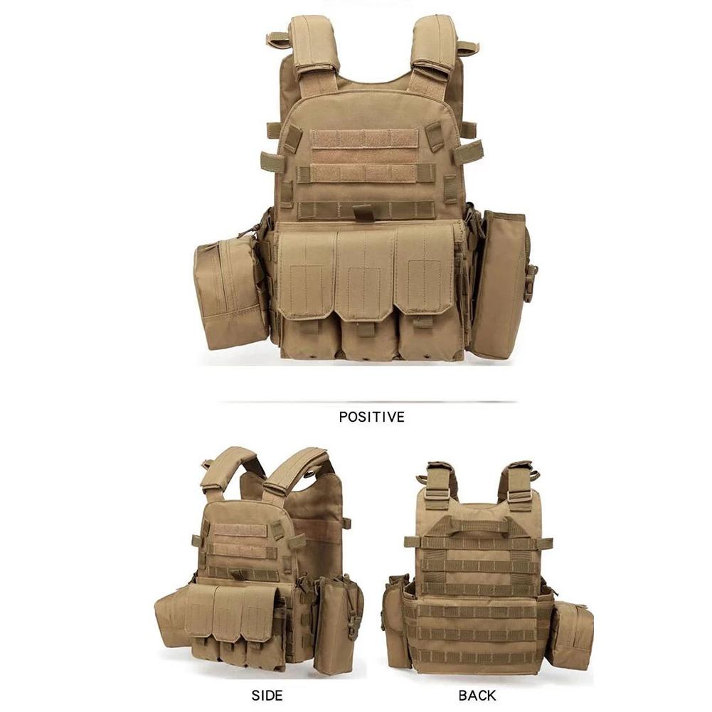 Chaleco de Pecho de Nailon Chaleco Molle Multifuncional Camuflaje Chaleco Molle Ajustable Hombres Mujeres Equipo de Combate para Ciclismo al Aire Libre