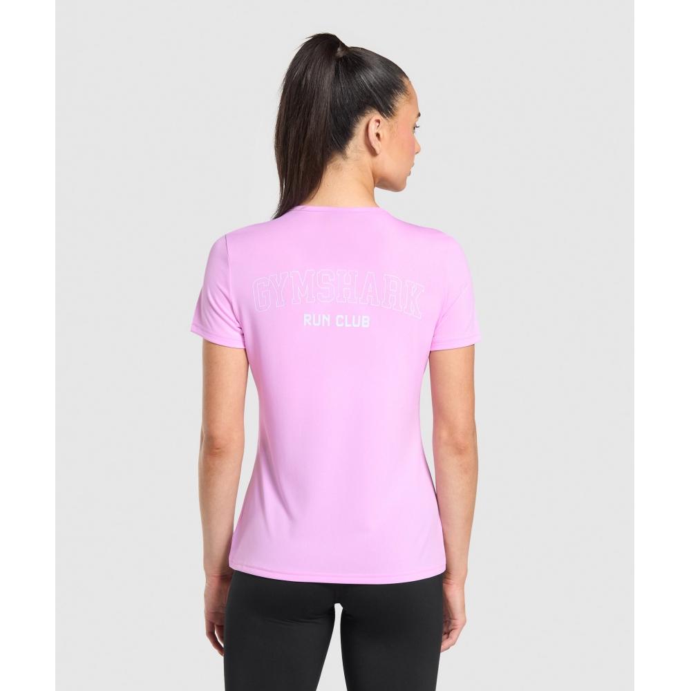 

Gymshark Run Club Graphic T shirT Sour Pink B4b1i Kcpk XS