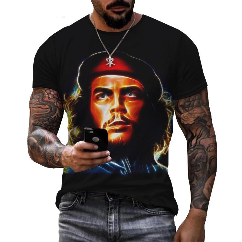 Ανδρικό T-Shirt με Γραφικό Che Guevara 3D Ρούχα Μόδα Harajuku T-Shirts Αναψυχής Λαιμόκοψη O Κοντομάνικο Πουλόβερ Καλοκαιρινά Φαρδιά Μπλουζάκια