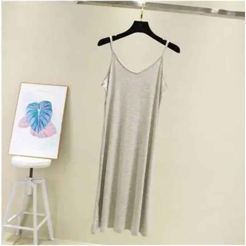 Anti Penetration Lined Bottom Dress Pure Color Anti-Penetration Lining Base Dress Women
