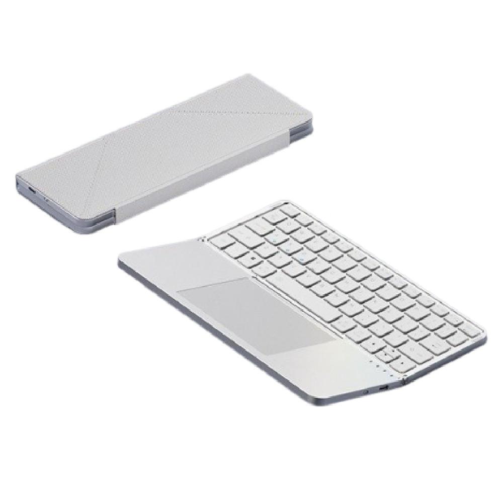 Bluetooth 5.3 Foldable Keyboard Portable Rechargeable Keyboard Wireless Bluetooth Keyboard  Travel White Keyboard
