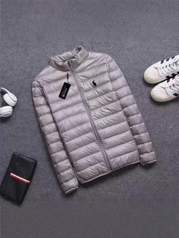 Jachetă de iarnă casual ușoară pentru bărbați 2025, cu guler înalt brodat RL - Rezistentă la frig, Mărime mare, Lungime scurtă