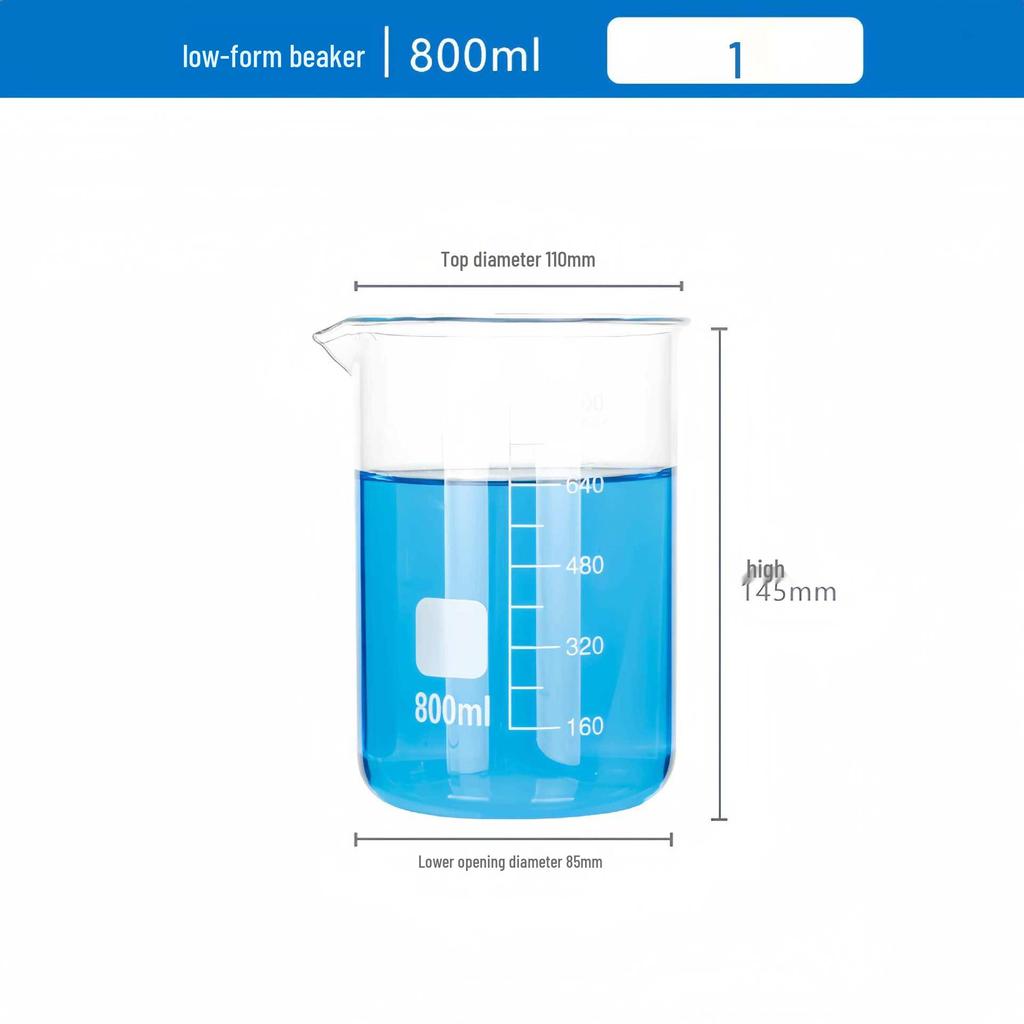 Pahar de laborator gradat din sticlă borosilicată de înaltă calitate, rezistent la căldură, disponibil în mărimi de 5/50/100/250/1000/2000ml