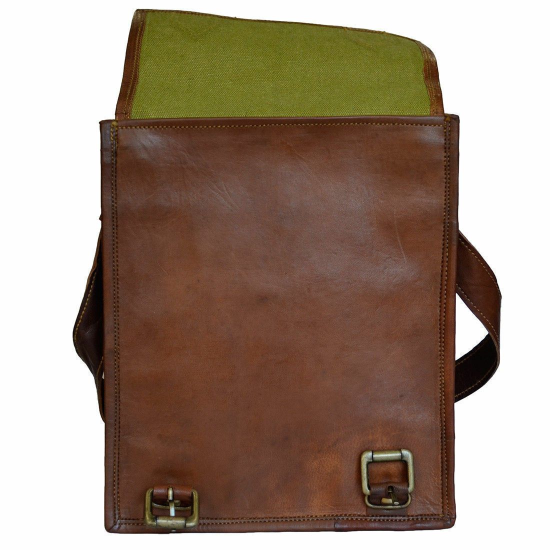 Новая винтажная сумка-мессенджер из натуральной кожи для ноутбука — фото 5