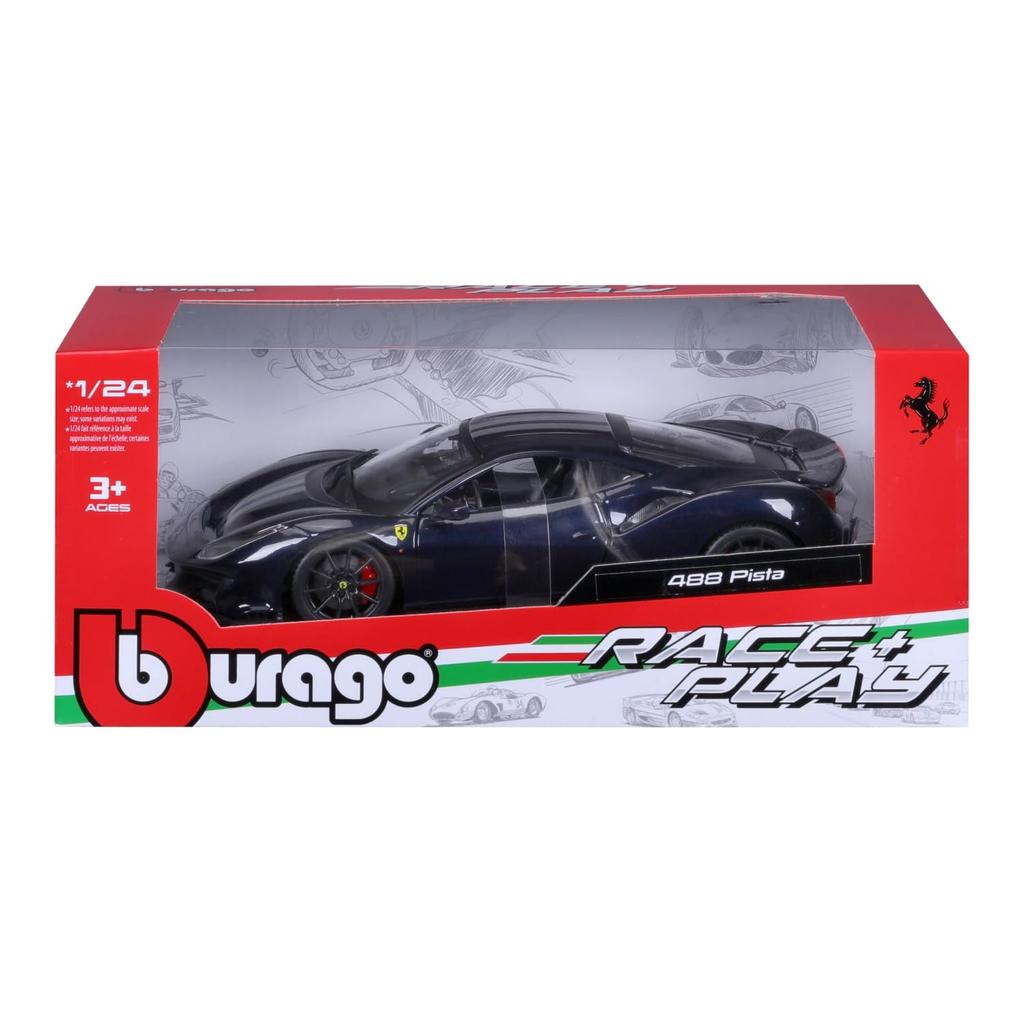 Bburago Ferrari 488 Pista Blue Diecast Miniature Finished Model BU 1/24 / Car, 18-26026