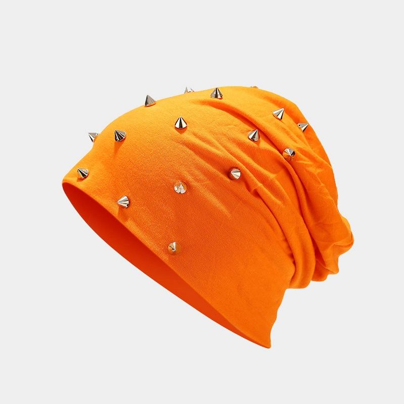 

Тренд Шапка-пуловер с заклепками Уличная индивидуальность Мода Хип-хоп Шапка с отворотом Мужская и женская Носимая Шапка-ушанка Тренд M（56-58cm）