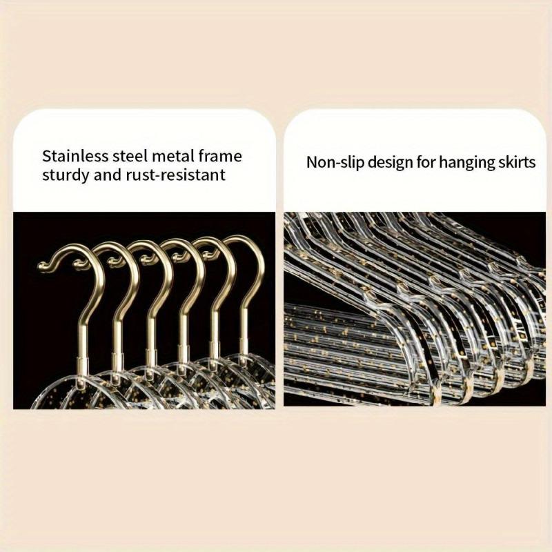 30pcs  Home Clothes Hangers Acrylic Sparkling Powder Crystal Clothes Hangers Transparent Anti Slip Invisible Drop Resistant