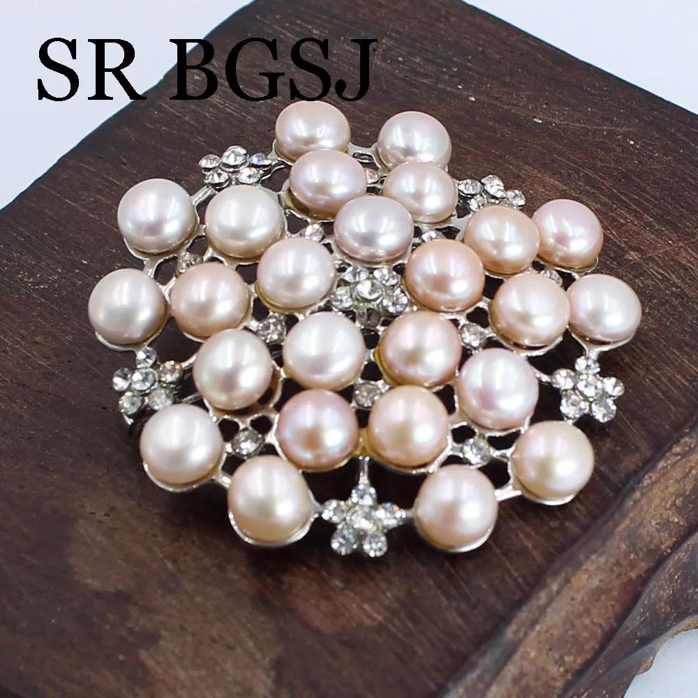 Luxury Jewelry 100% Genuine Natural Freshwater Pearl Wedding Micro-inlaid Zircon Coat Women All Match Accessories Pin Brooch