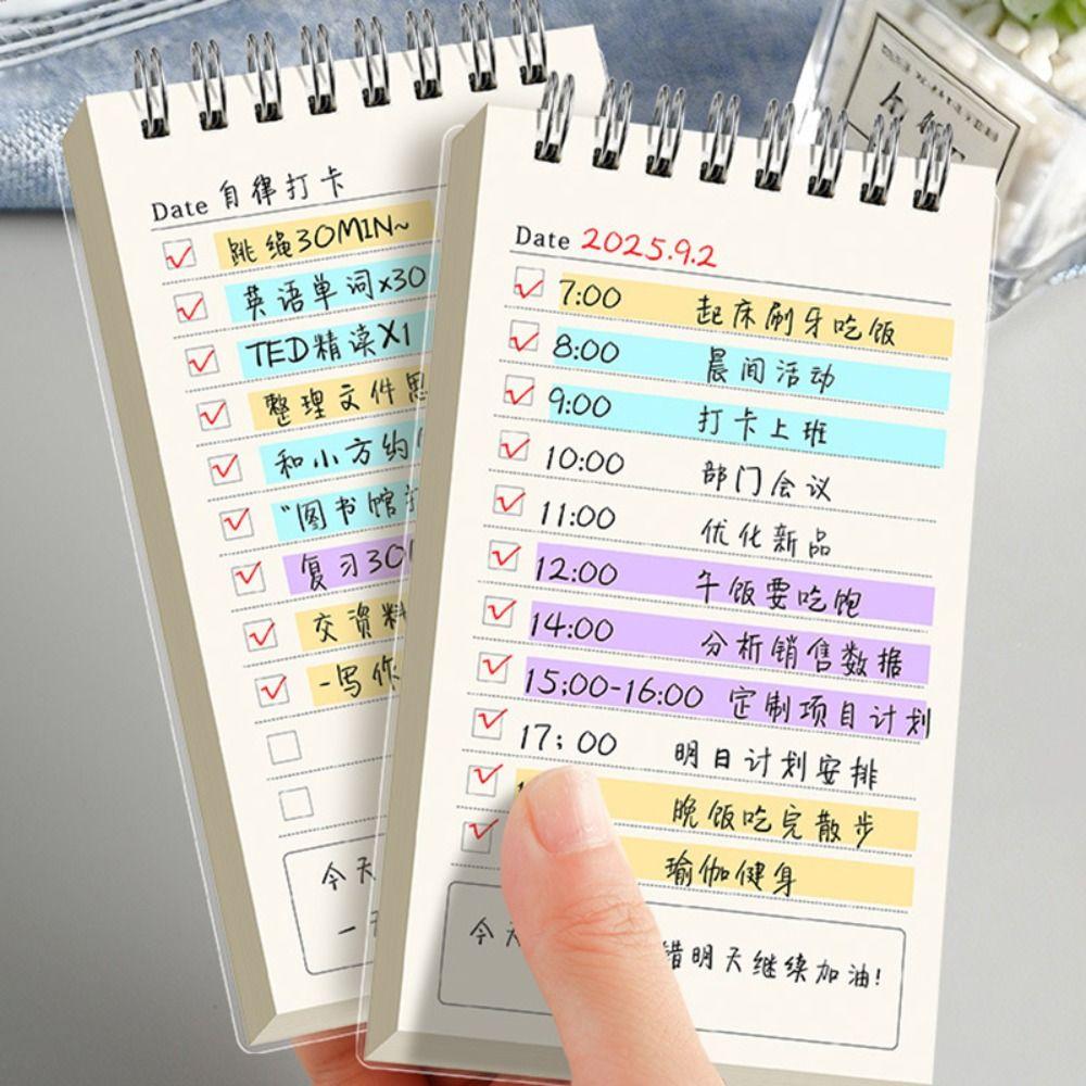 1pc New Undated Planner Notebook A6 Portable Schedule Journal Self-Discipline Checkbook Habit Tracker
