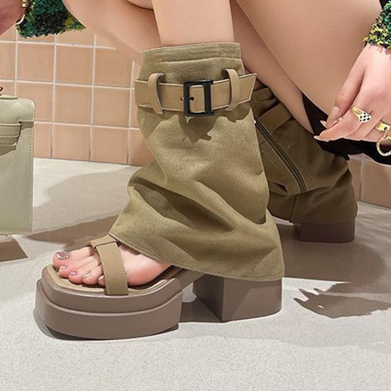Fashion High Heels Boots for Women Chunky Designer Shoes Fashion Luxury Woman Ankle Boots 2025 New Pumps Goth Cool Botas Mujer Shoes