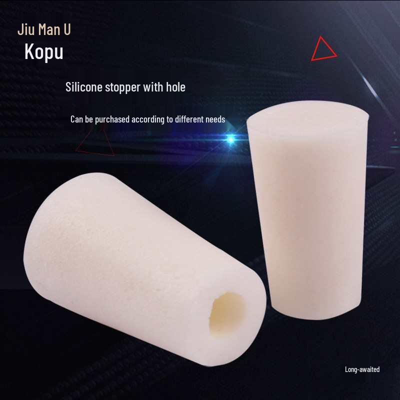 Round Silicone Stopper for Test Tubes and Erlenmeyer Flasks - Piercable and Dense