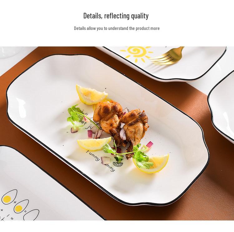Creative Ceramic Fish Plate for Home - Perfect for Steamed Fish, Dumplings, & Vegetables