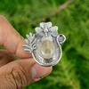 925 Sterling Silver Oval Natural Golden Rutile Bezel Wife Flower Solitaire Ring