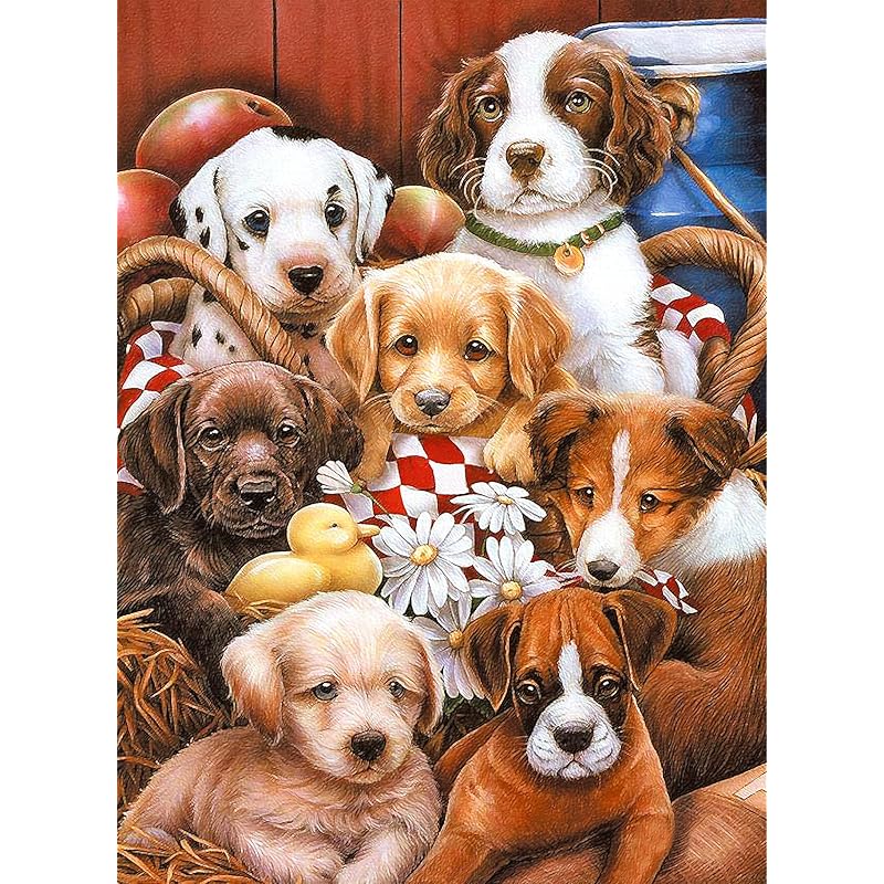 CHengQiSM 100-Piece Jigsaw Puzzle, Dog, Large Pieces, Dog Photo Puzzle, Animal Puzzle, Kids & Adults, Beginner, Dog Toy, Ages 6+, Gift (45x35cm)