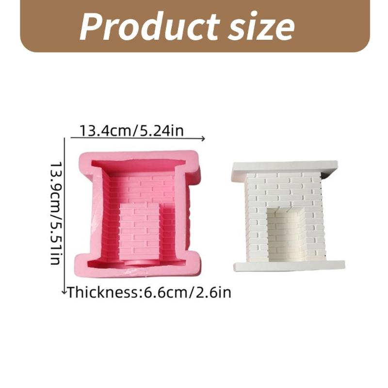 European Fireplaces Candle Holder Silicone Mold Cement Handmade Concrete Resin Candlestick Mould DIYs Crafts Table Home