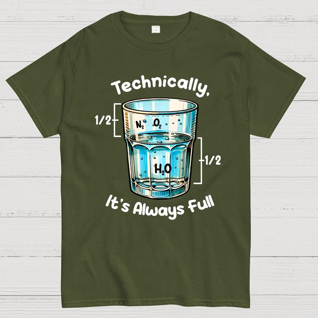 Technically The Glass Is Full Science Cotton Summer Casual Cool Loose T-Shirt