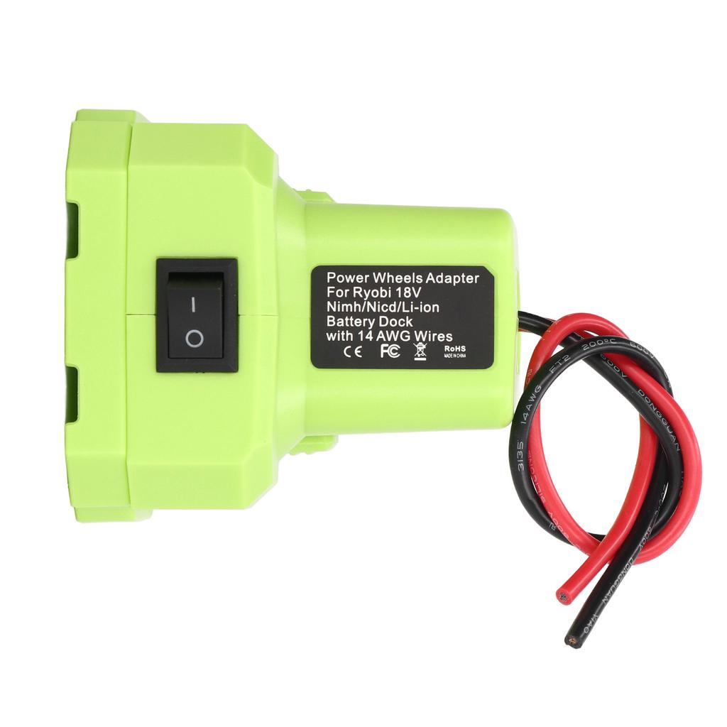 Lithium Battery Adapter 14AWG Wire Power Tool Battery Converter for Ryobi 18V One+ Series