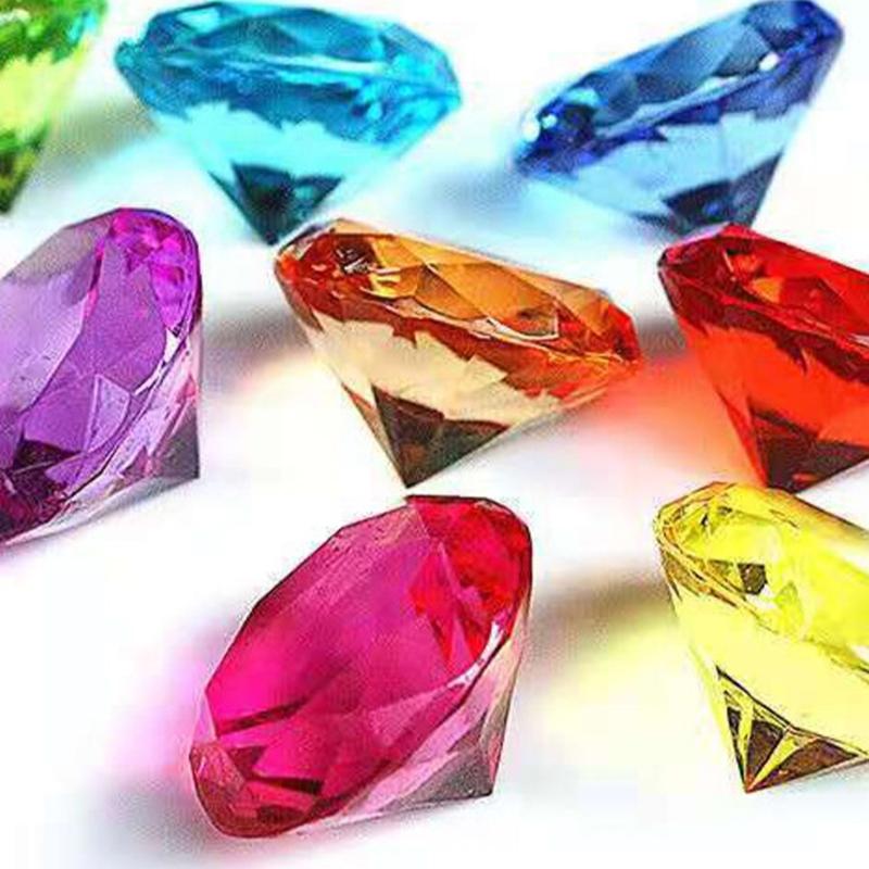 Assorted Color Educational Crystal Gem 30mm Sparkling Stone For Children Sorting Craft Activities