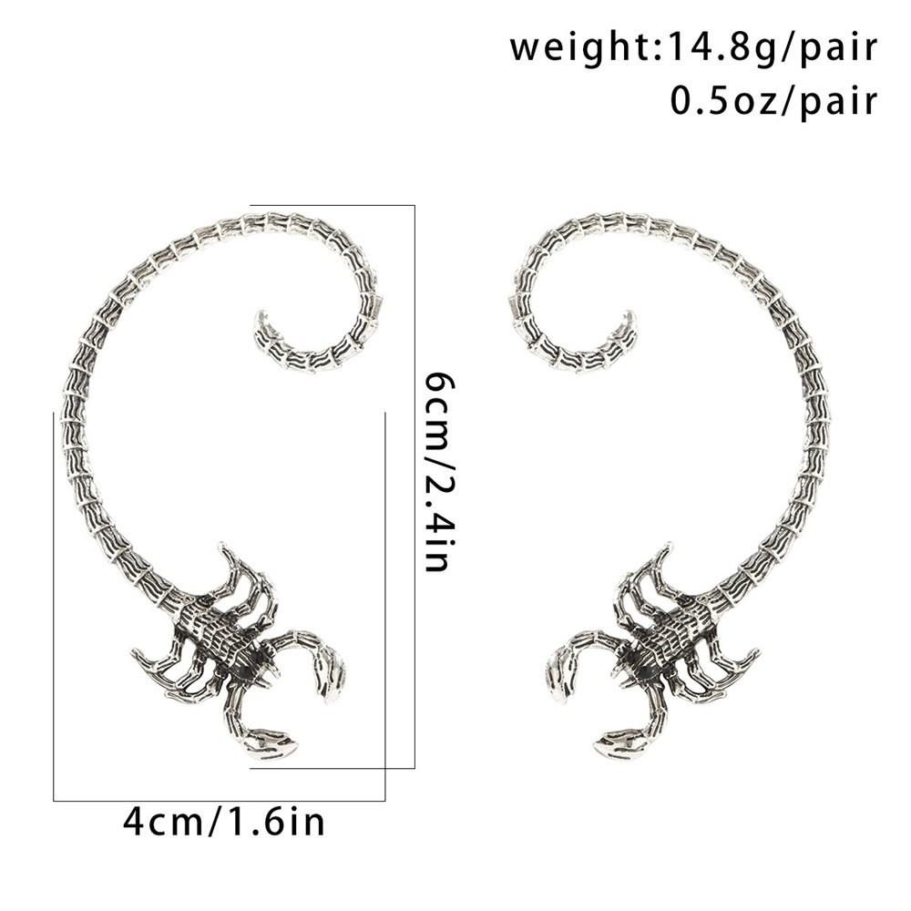 Punk Animal Scorpio Cuff Earrings For Women With Black Plated Jewelry Alloy