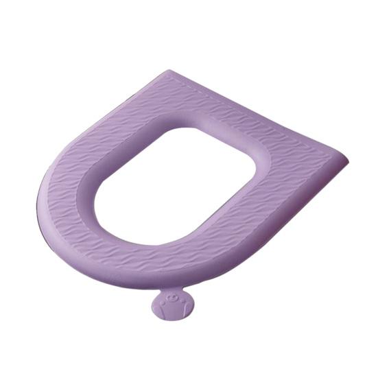 Coussin de Siège de Toilette Surface Douce au Toucher EVA Imperméable Tapis de Toilette Portable Lavable Conception avec Poignée Coussin de Siège de Toilette Hygiénique