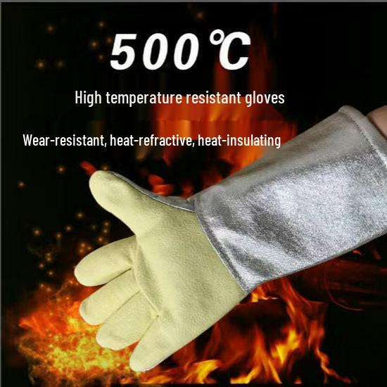 Heat-Resistant Aluminum Foil Gloves for High Temperature and Radiation Protection