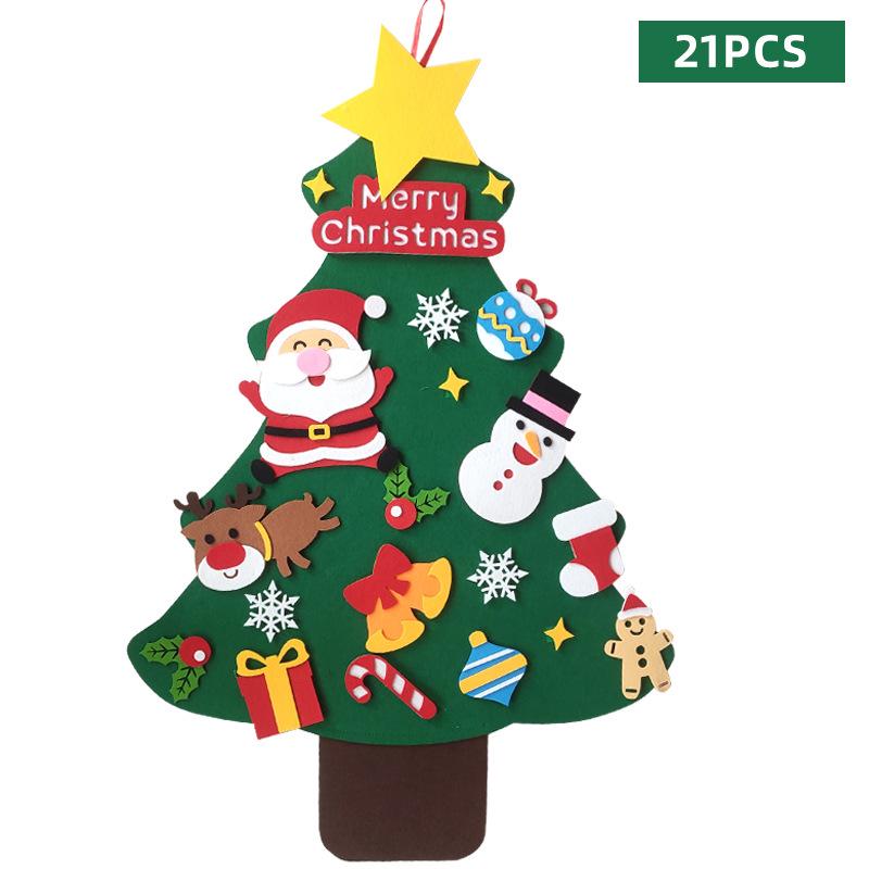 DIY Felt Christmas Tree for Kids - Non-woven Festival Decoration with Wool Pendants
