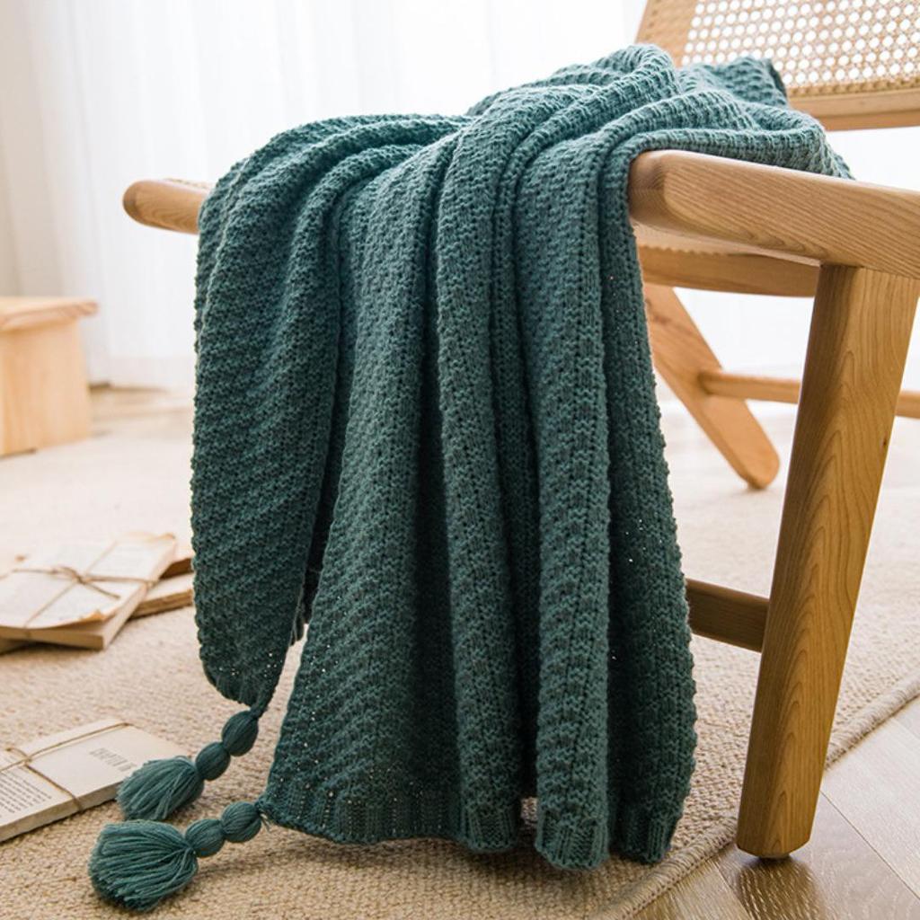 Handmade Tassel Blanket - Cozy Internet Style Sofa Throw, Perfect for Office or Bed