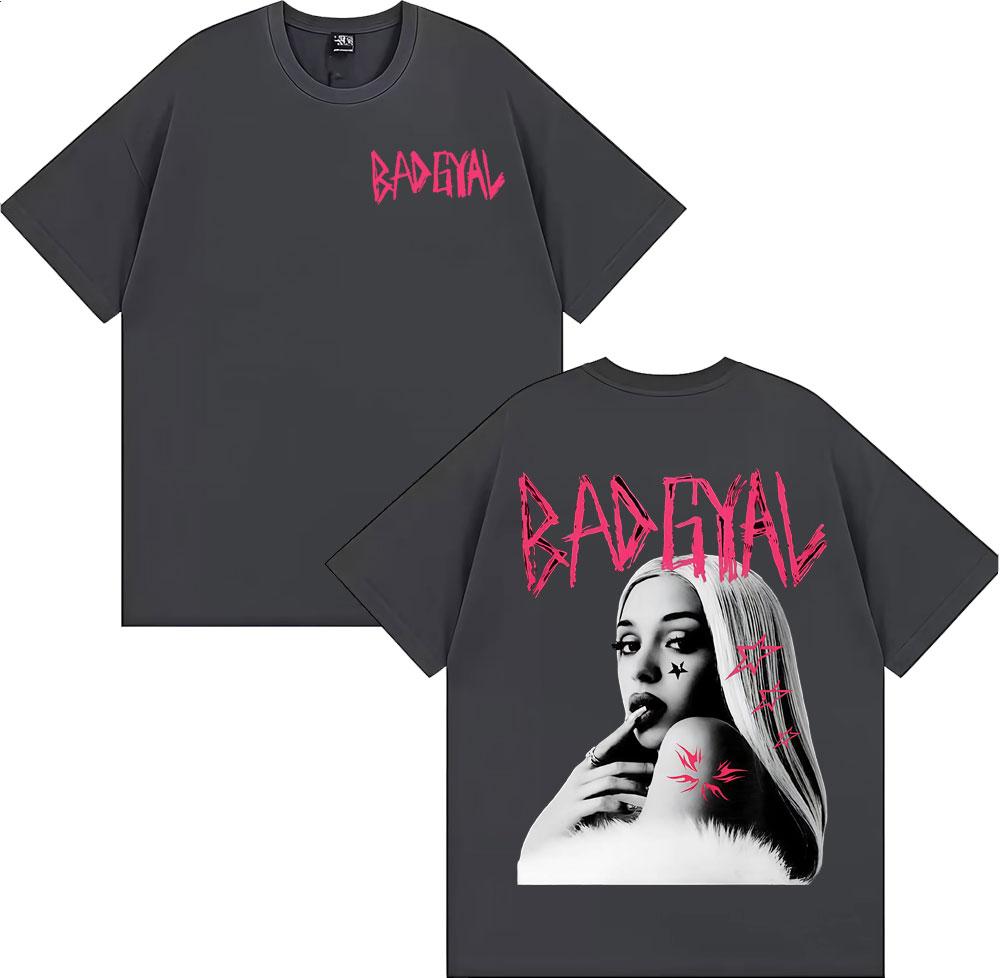 Zangeres Bad Gyal Album Grafisch T-shirt Unisex Dameskleding Mode Hip Hop Retro T-shirts Hoge Kwaliteit 100% Katoen T-shirts Streetwear