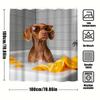 1Pc Shower Curtain With Puppy Bath In Bathtub Pattern - Machine Washable With 12 Hooks For Bathroom Decor And Home Decor