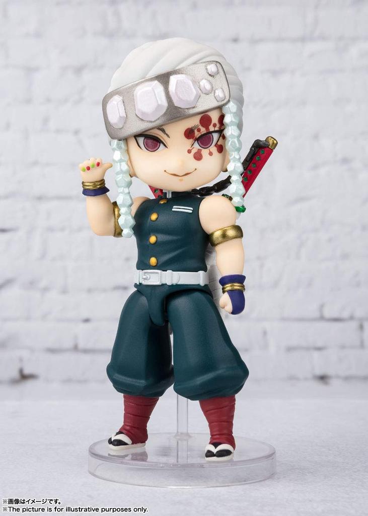 TAMASHII NATIONS Figuarts mini Demon Slayer: Kimetsu no Yaiba Tengen Uzui, approximately 100mm, painted PVC/ABS action figure, BAS60829