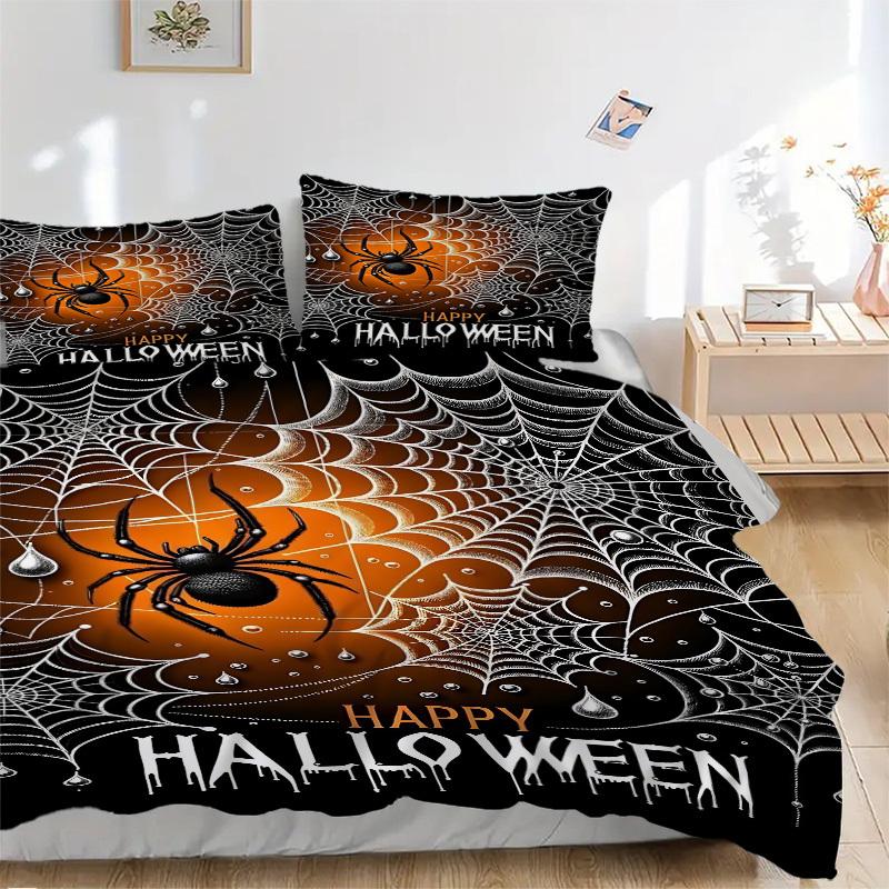 3pc Spider Web Rune Cover Set - 1 Quilt Cover + 2 Pillowcases, All Seasons Bedroom Setting, Perfect for Home098