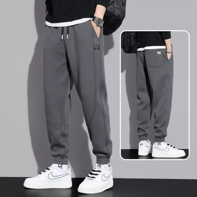 

Casual Sweatpants Summer New Loose Large Size Tied Feet Splicing Personalized Trendy Pants Men M