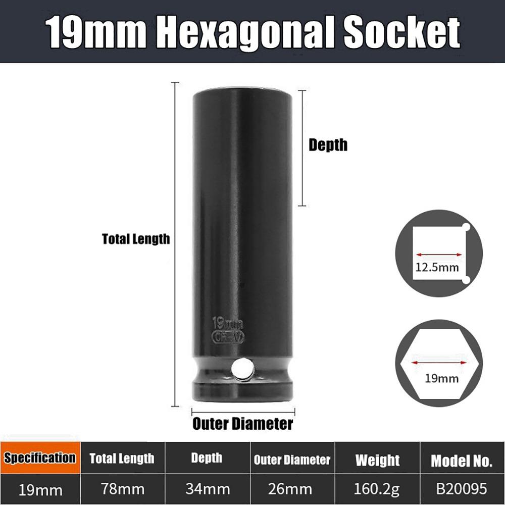 1Pcs 9-32mm Impact Wrench Drive Socket Electric Hex Standard Socket Head Adapter  Tire Removal Tool