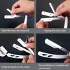 Men Foldable Shaving Knife with Blades Manual Stainless Steel Double-blade Shaving Straight Edge Razor for Beard Mustache Groom