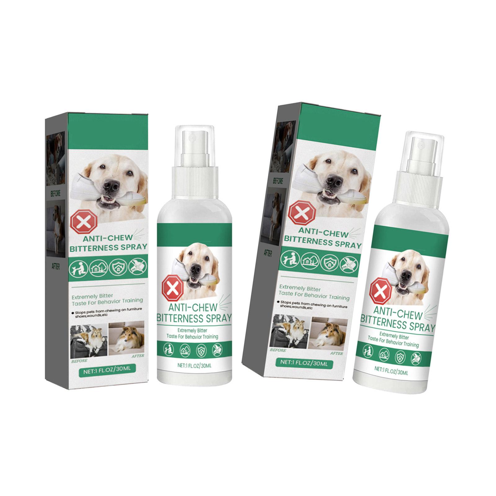 

24 Hour Protection Pet Training Spray 2 Bottles Set Bitter Formula to Prevent Furniture Chewing Behavior Correction for Dogs Cats