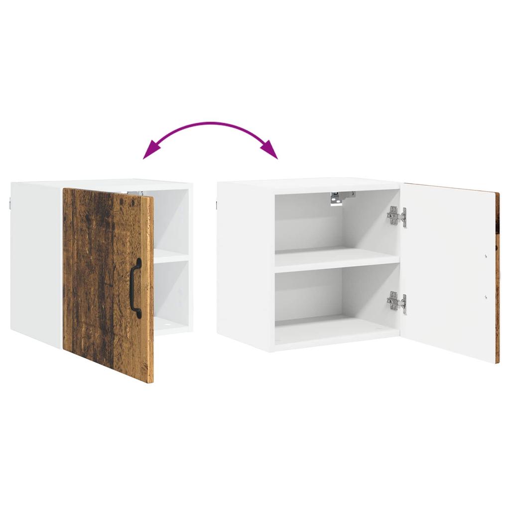 Porto Wall Mounted Cabinet Reclaimed Wood Look 40 X 31 X 40 Cm Engineered Wood