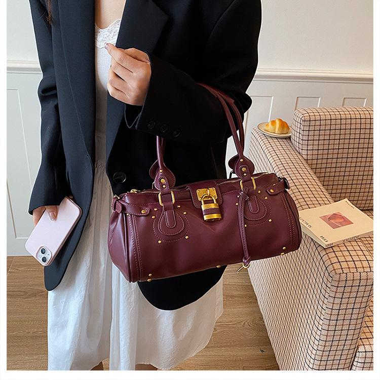 New Shoulder Bag, Retro Motorcycle Y2K Bag, Fashionable Design, Handbag, Commuting, Shopping, Armpit Bag, Women's Bag