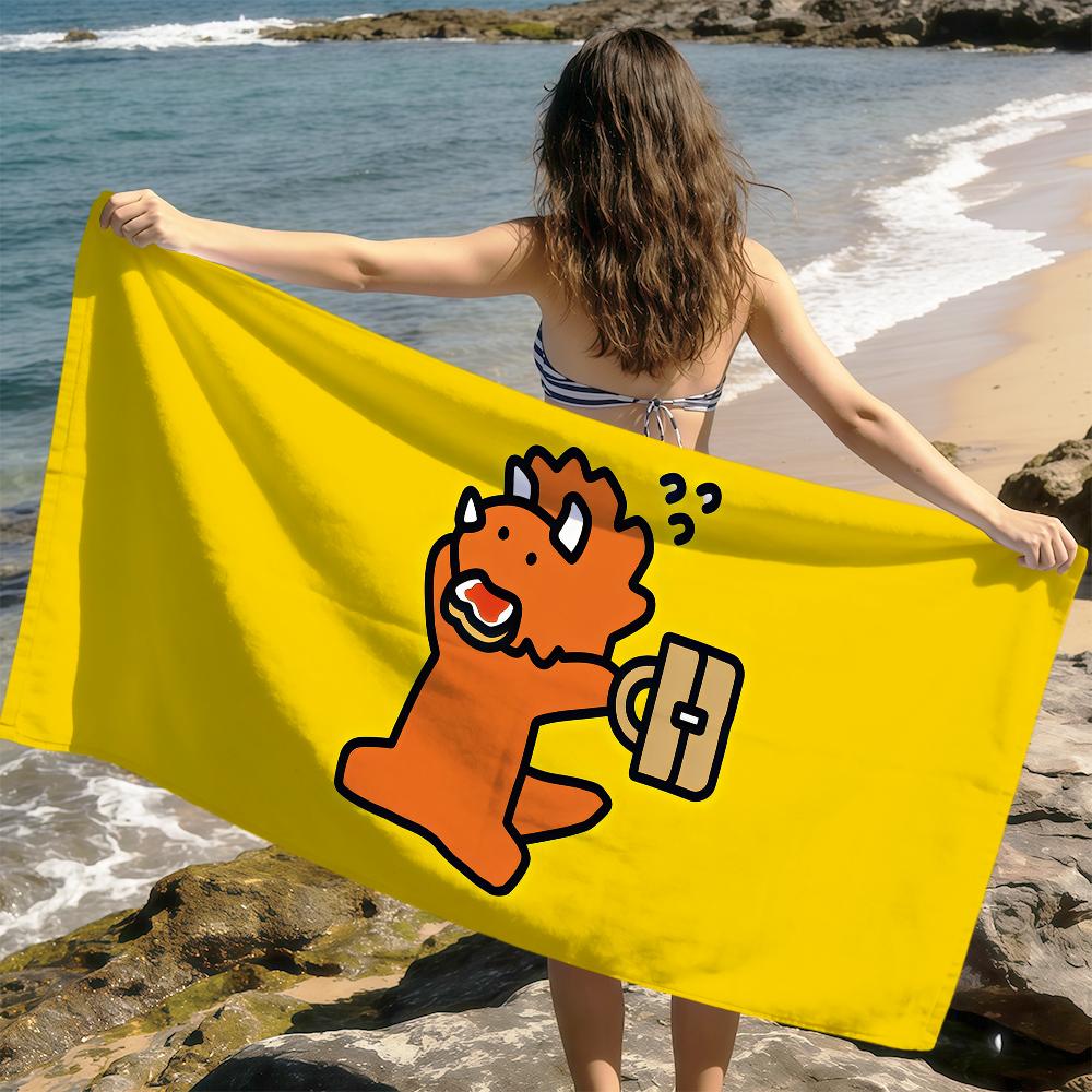 cute funny cartoon art j-Joguman Dinosaur soft Dry Beach Towels Trip Towel swim Summer Holiday Vacation bathing Pool Camp Gift