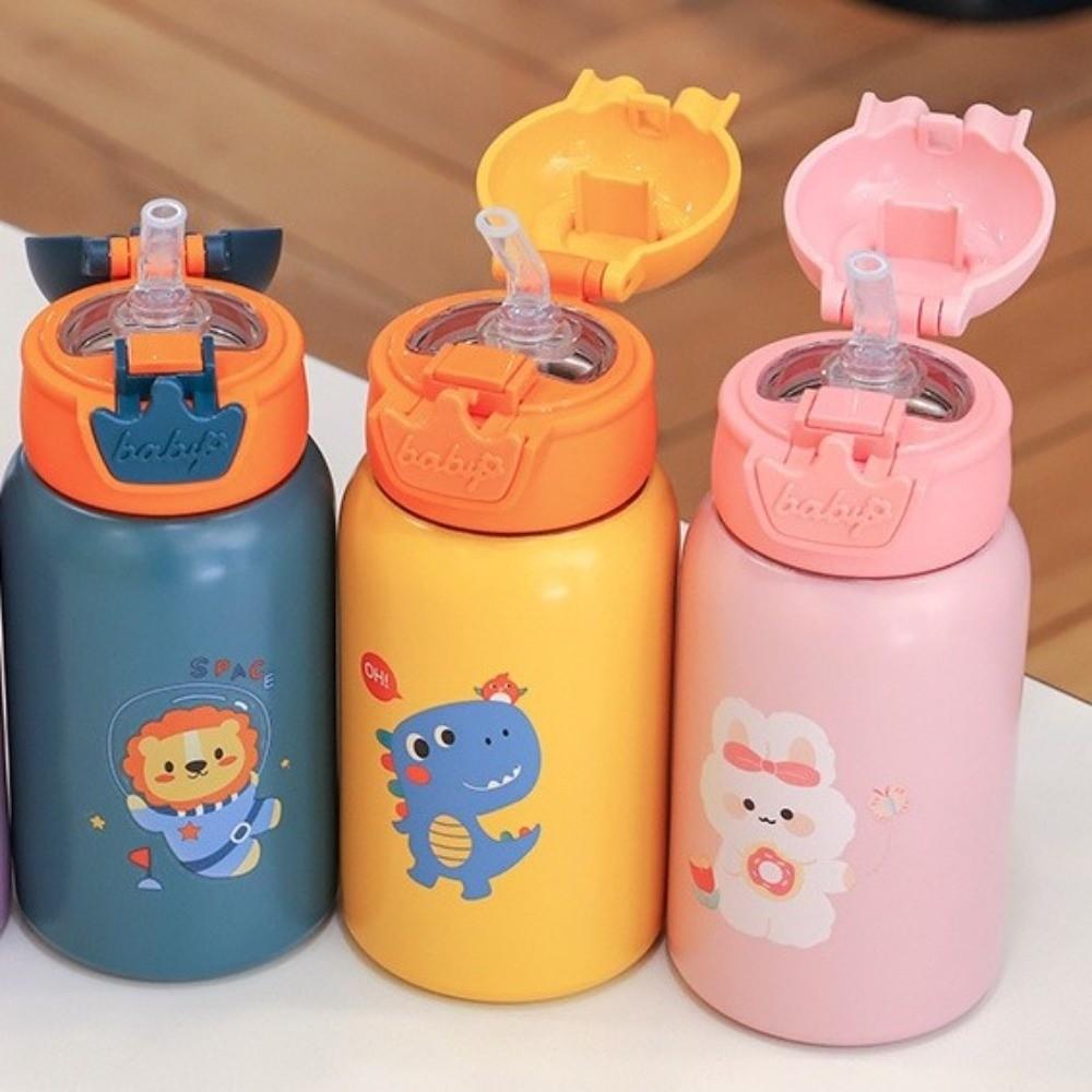 Stainless Steel Children's Water Kettle 480ml Thermal Water Bottle Cute Vacuum Flask  for Students