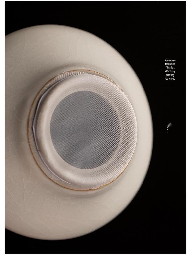 High-End Ru Kiln Ceramic Kung Fu Tea Set - Luxury Gaiwan Teapot, Tray, and Cups for Home.